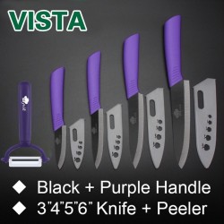 Ceramic knives set - peeler - holderCeramic