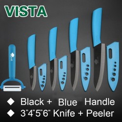 Ceramic knives set - peeler - holderCeramic