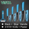 Ceramic knives set - peeler - holderCeramic