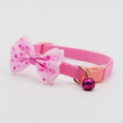 Adjustable pet collar with bowknot and bellCollars & Leads