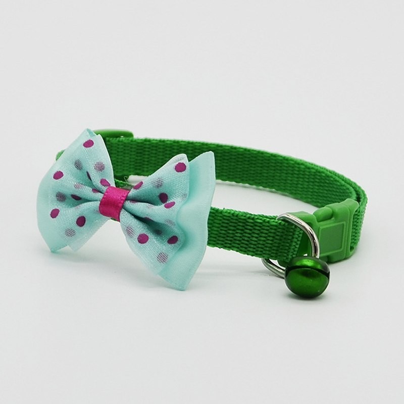 Adjustable pet collar with bowknot and bellCollars & Leads