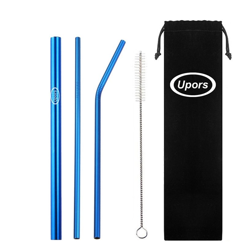 304 stainless steel - reusable drinking straws - set with brush & bagDrinkware