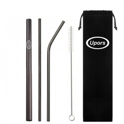 304 stainless steel - reusable drinking straws - set with brush & bagDrinkware