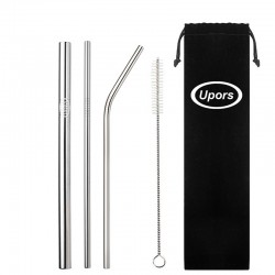 304 stainless steel - reusable drinking straws - set with brush & bagDrinkware