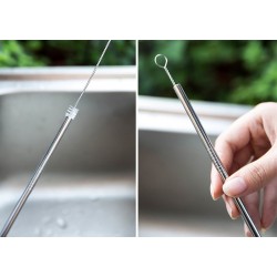304 stainless steel - reusable drinking straws - set with brush & bagDrinkware