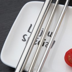 304 stainless steel - reusable drinking straws - set with brush & bagDrinkware