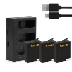 AHDBT-501 battery - three & dual ports USB charger for GoPro 7 /6 / 5 Action CameraBattery & Chargers