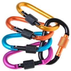 Safety buckle - aluminum carabiner with lock 6 piecesSurvival tools
