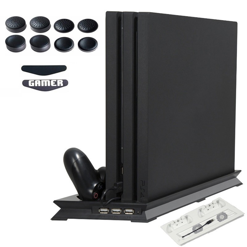 Playstation 4 Pro - vertical stand - cooling fan - charging station - USB HubChargers