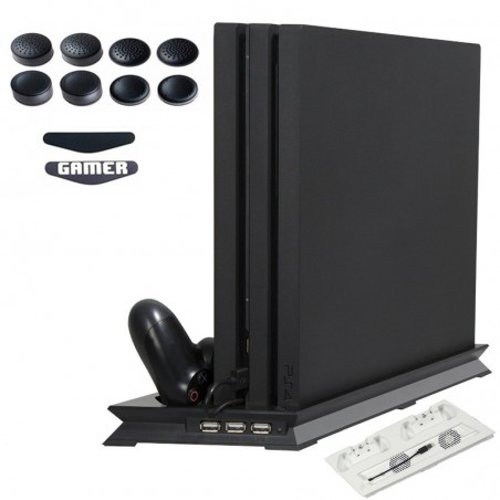 Playstation 4 Pro - vertical stand - cooling fan - charging station - USB HubChargers