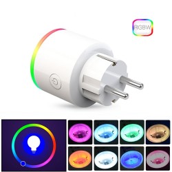 Wifi plug with power monitor - 16A EU RGB - wireless smart socket with voice control for Google Home AlexaPlugs