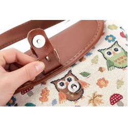 Printed Owls - crossbody shoulder small bagBags