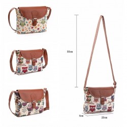 Printed Owls - crossbody shoulder small bagBags