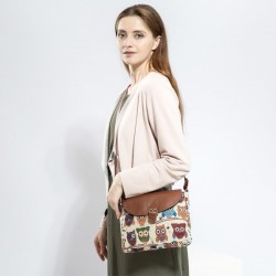 Printed Owls - crossbody shoulder small bagBags
