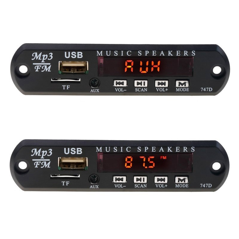 Wireless FM receiver - 5V 12V car MP3 player - audio module radio - Wma TF USB 3.5mm AUX speakersRadio