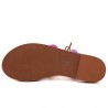 Suede sandals with pompons - leather lacesSandals