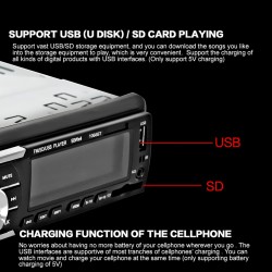 12V Bluetooth - AUX-IN MP3 FM-USB - 1Din - remote control - audio stereo car radioRadio