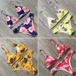 Floral swimwear - bikini set with push upBeachwear