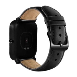 Leather watch band with black buckle for Xiaomi Huami Amazfit BipSmart-Wear