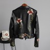 Punk style - floral embroidery - leather jacketJackets
