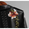 Punk style - floral embroidery - leather jacketJackets