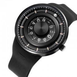 Ball rotation - stainless steel quartz watch with silicone strapWatches
