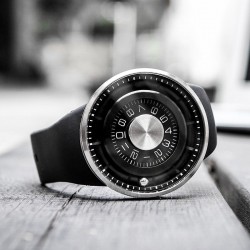 Ball rotation - stainless steel quartz watch with silicone strapWatches