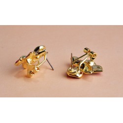 Stud earrings with flower & crystalsEarrings