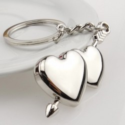Double heart & arrow - keychainKeyrings