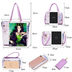 Leather bags with floral print - setSets