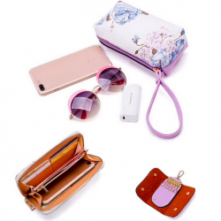 Leather bags with floral print - setSets