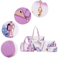 Leather bags with floral print - setSets