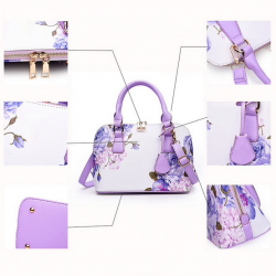 Leather bags with floral print - setSets