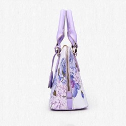 Leather bag with floral printHandbags