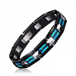 Natural opal tungsten - steel black ceramic braceletBracelets