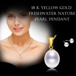 Elegant gold necklace with pearl & earringsJewellery Sets