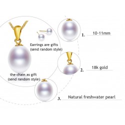 Elegant gold necklace with pearl & earringsJewellery Sets