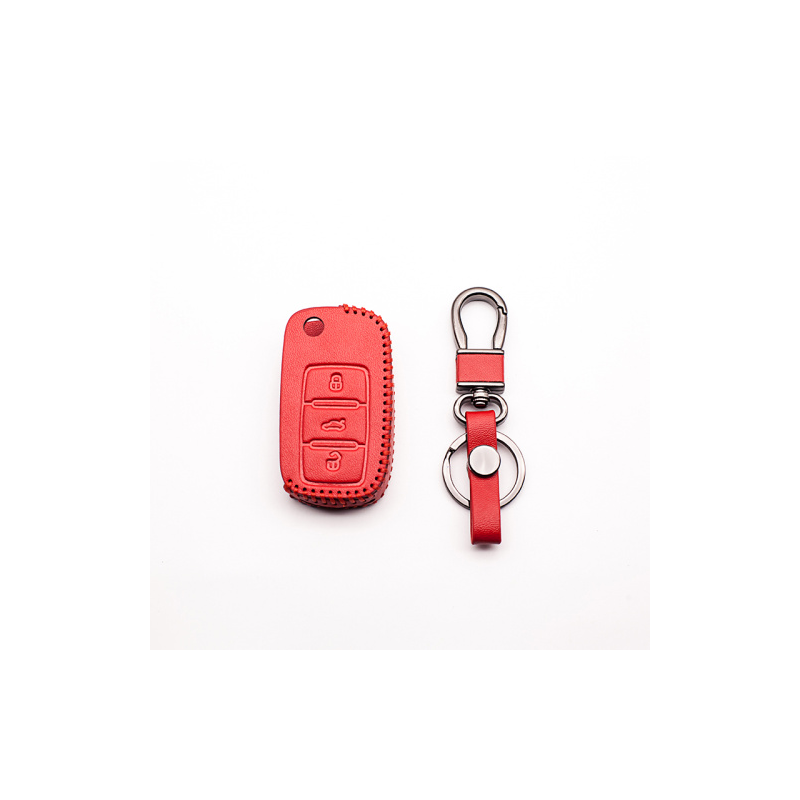 Car key leather cover for Volkswagen Polo B5, B6, Golf 4, 5, 6, Jetta, MK6, TiguanKeys