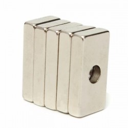 N35 strong neodymium cuboid magnet 20 * 10 * 4mm with 4mm hole 5 pcsN35
