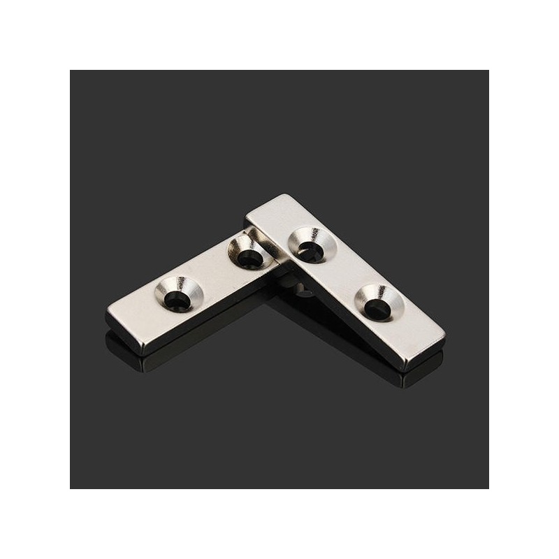 N35 strong neodymium magnet block 40 * 10 * 4mm - countersunk with 2 holes 2pcsN35