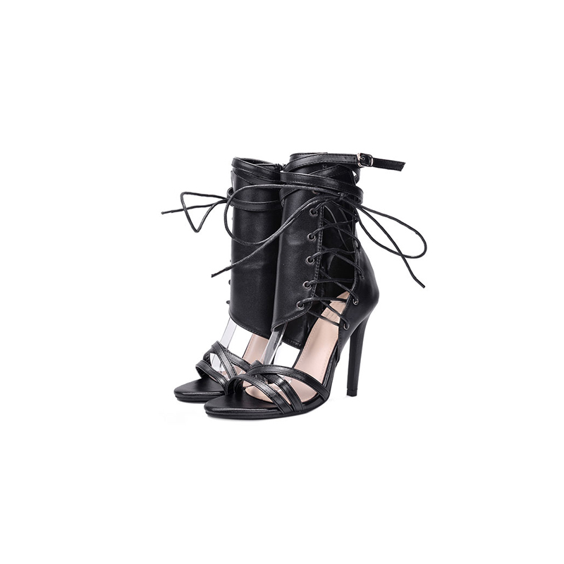 High heel ankle sandals with buckle strap & lacesSandals High heel ankle sandals with buckle strap & lacesSandals