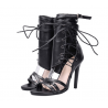 High heel ankle sandals with buckle strap & lacesSandals