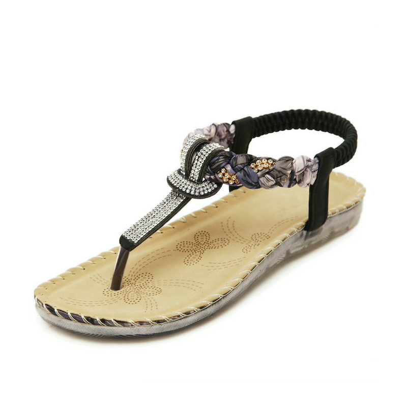 Casual flat sandals with rhinestonesSandals Casual flat sandals with rhinestonesSandals