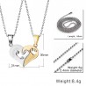 I Love You - heart - stainless steel pendant with necklace - 2 piecesNecklaces