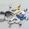 I Love You - heart - stainless steel pendant with necklace - 2 piecesNecklaces