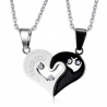 I Love You - heart - stainless steel pendant with necklace - 2 piecesNecklaces