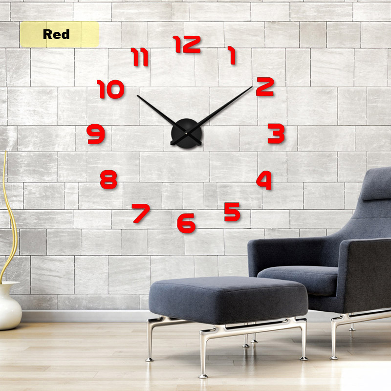 3D wall clock - acrylic mirror stickerClocks