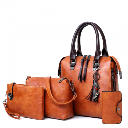 Luxury leather bag set incl purse 4 pcsSets