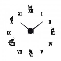 3D decorative wall quartz clock with roman numbersClocks