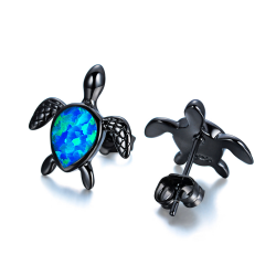 Turtle with blue opal - fashion earringsEarrings